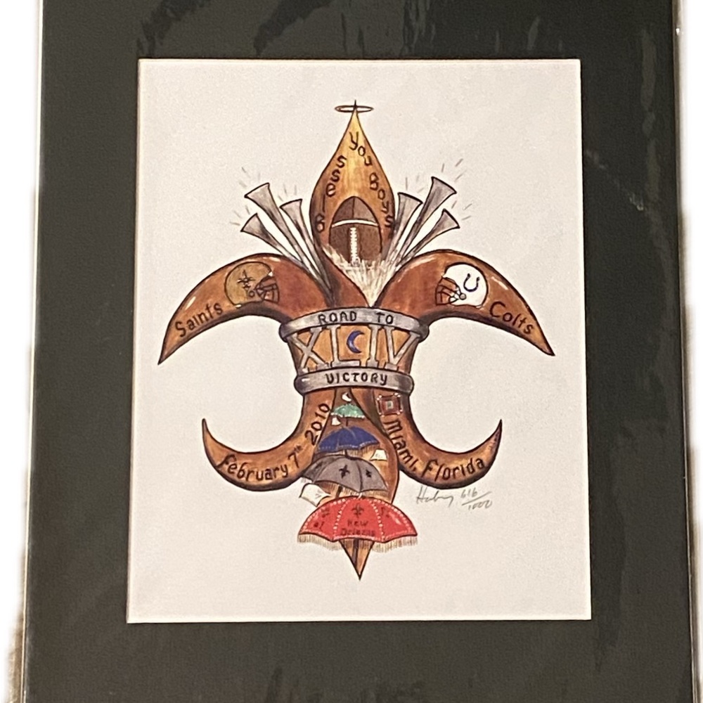 Matted Fleur de Lis 2010 Super Bowl print
